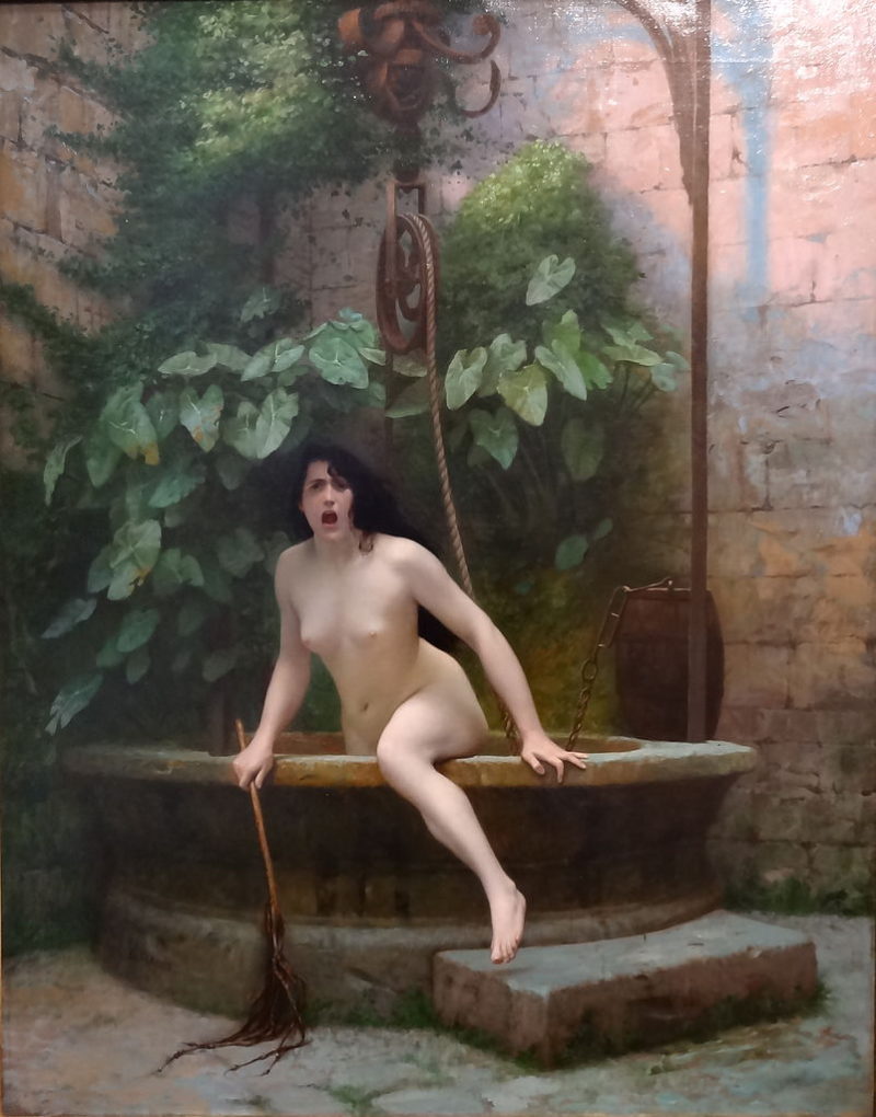 Jean-Léon Gérôme: Pravda, ozbrojená bičem, vystupuje ze studny, aby ztrestala lidstvo (1896). Zdroj: Wikimedia Commons.